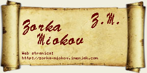 Zorka Miokov vizit kartica